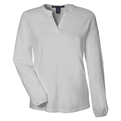 DEVON & JONES HALF-PLACKET KNIT TOP WOMENS