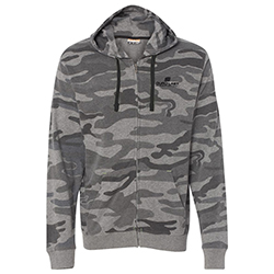 BURNSIDE CAMO FULL-ZIP HOODIE MENS